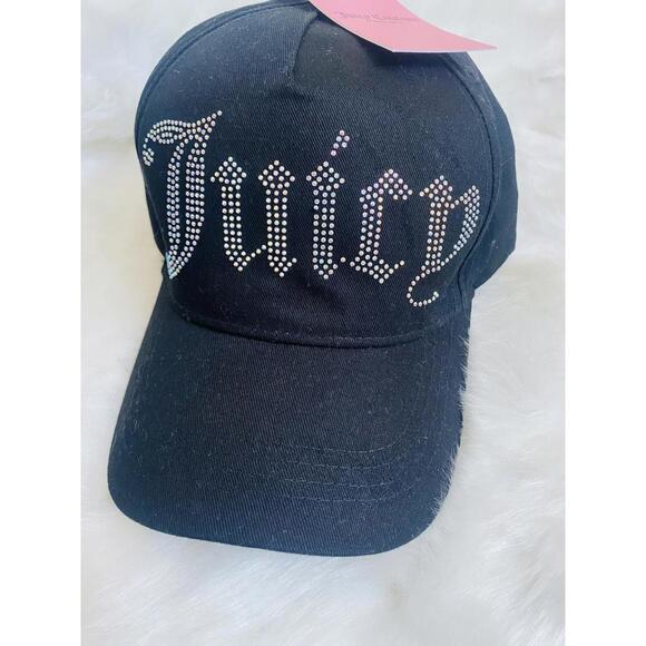 Juicy Couture Black Baseball Cap with Rhinestone Logo